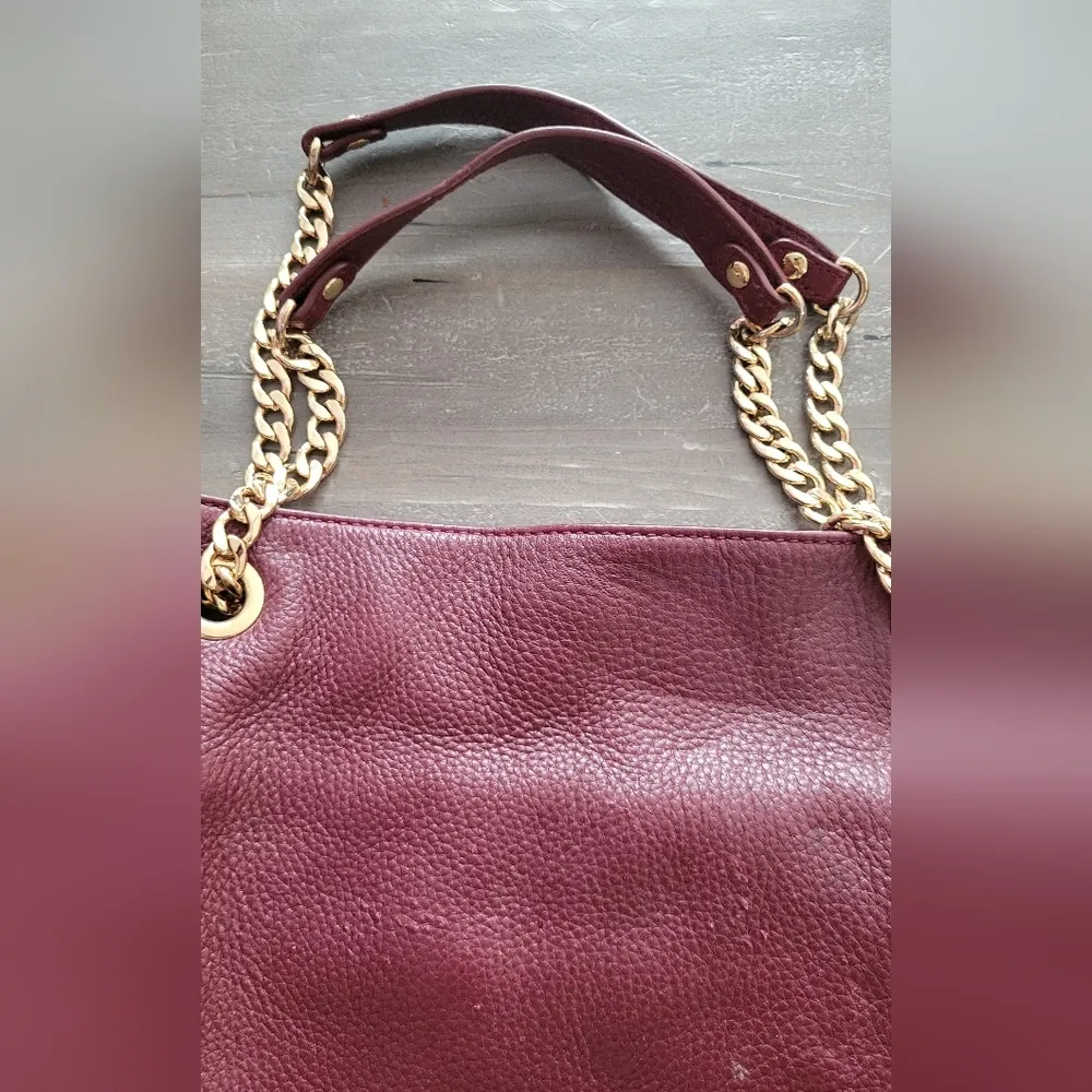 Michael Kors Burgundy Genuine Leather Bag Red - Image 10