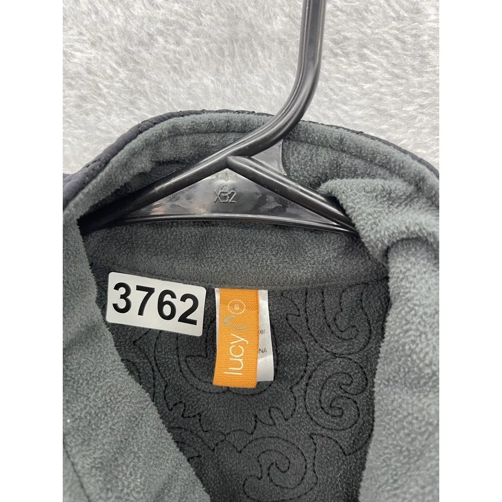Lucy Women's Vest Black Quilted Full Zip Size Small Lined Fleece - Image 4