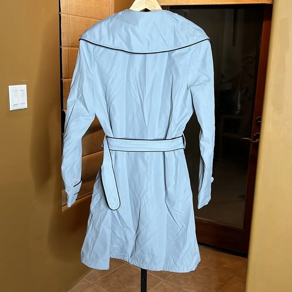 Vertigo Paris Dove Gray Double Breasted Lined Trench Coat Size Large - Image 9