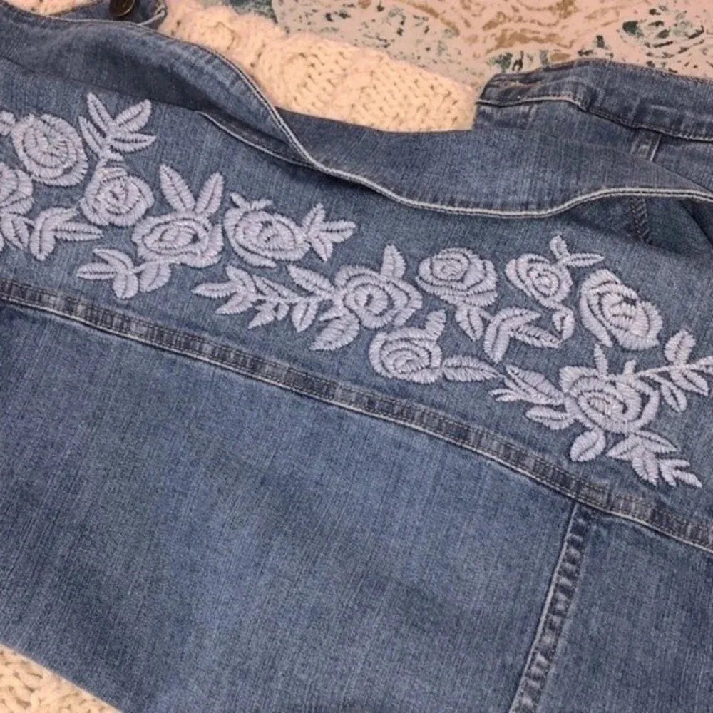 GARNET HILL size 16 blue jean denim jacket - Image 10