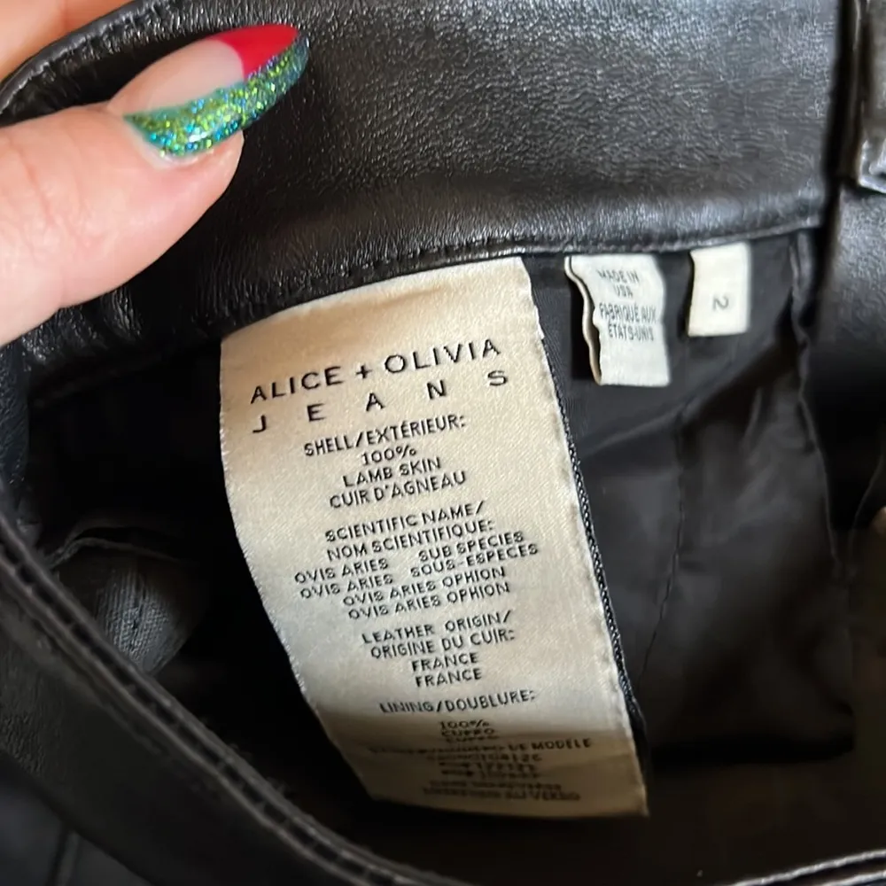 Alice & Olivia Leather Jeans - Image 6