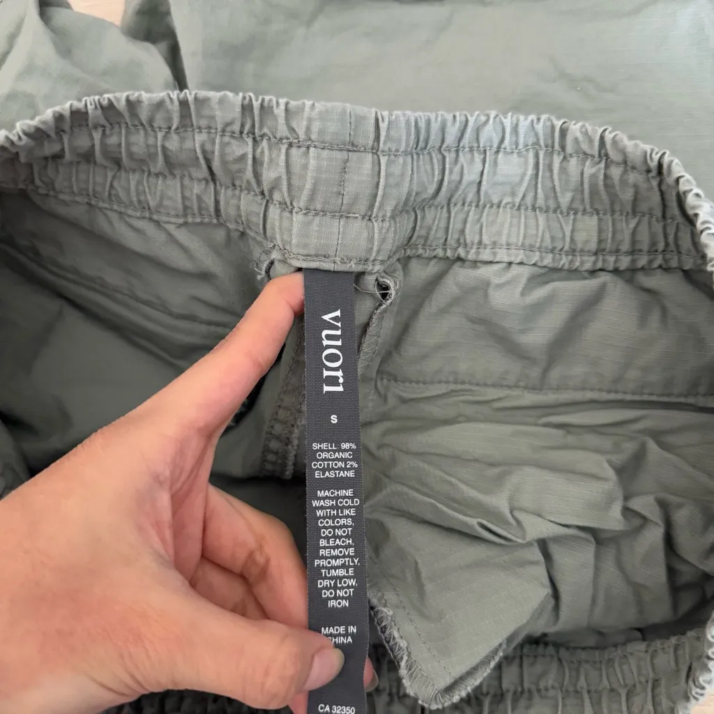 Vuori Small Ripstop Shorts Cut Off Eucalyptus Green Organic Outdoor Travel Hike - Image 4