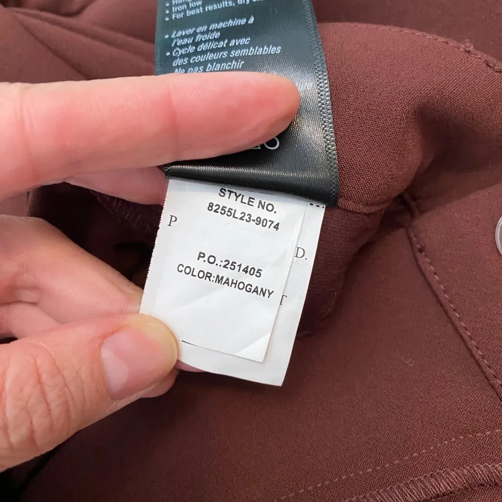 Paige Aracelli High Rise Cuffed Hem Suit Trouser Womens Size 2 Mahogany Brown‎ - Image 8