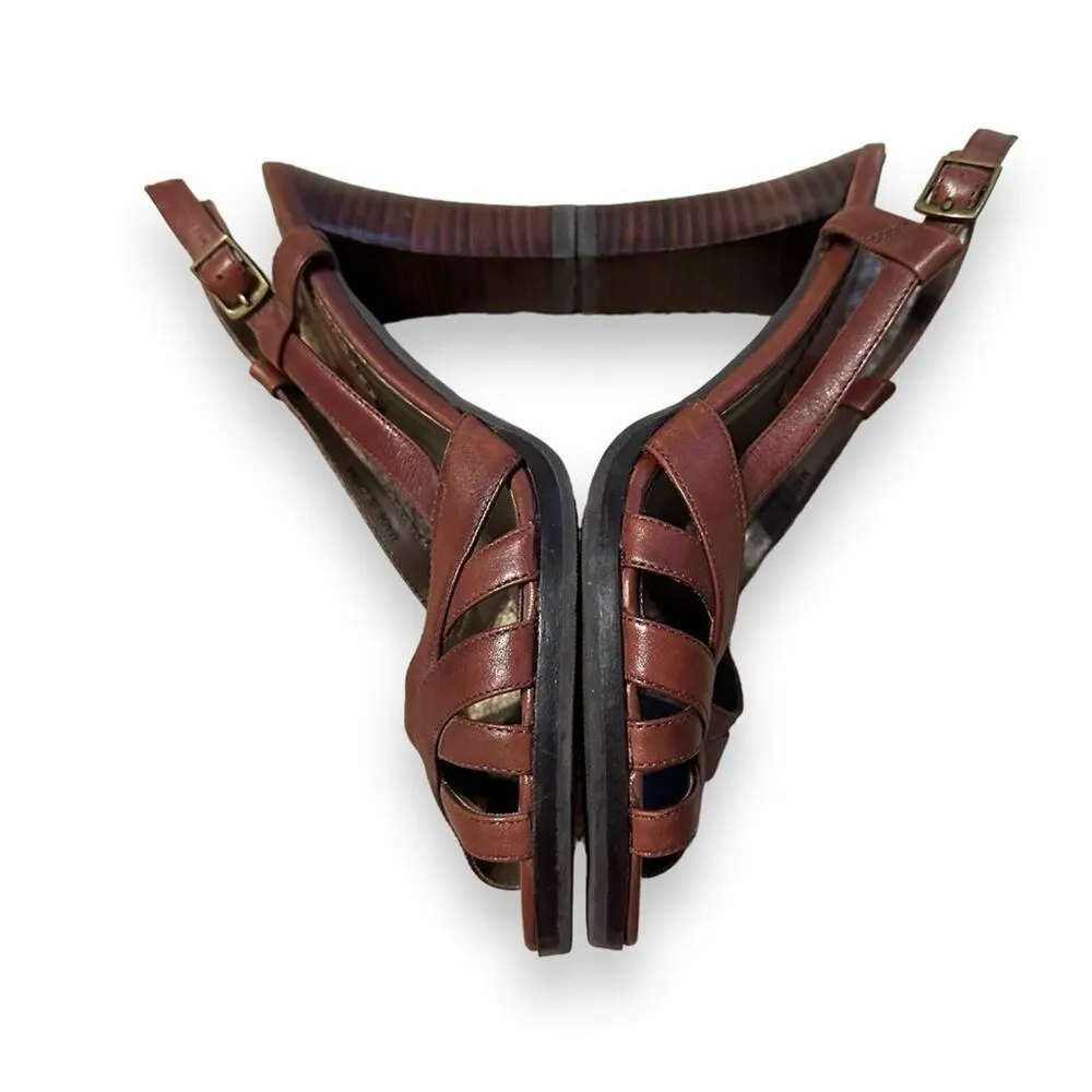 Banana Republic Vachetta Strappy Leather Slingback Heels Sandals Sz 7‎ Estimated - Image 4