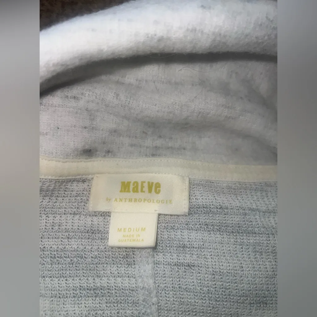 Anthropologie x Maeve Womens Risa Hacci Tunic Heather Gray White Cowl Neck Med - Image 6