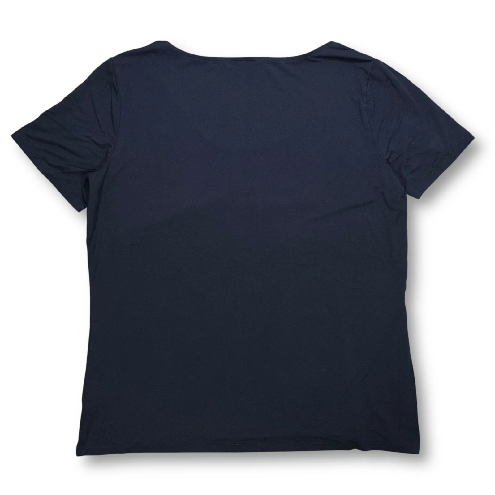 Brooks Brothers Red Fleece Navy Blue Scoop Neck T Shirt Women's L Rayon Blend Size L - Image 2