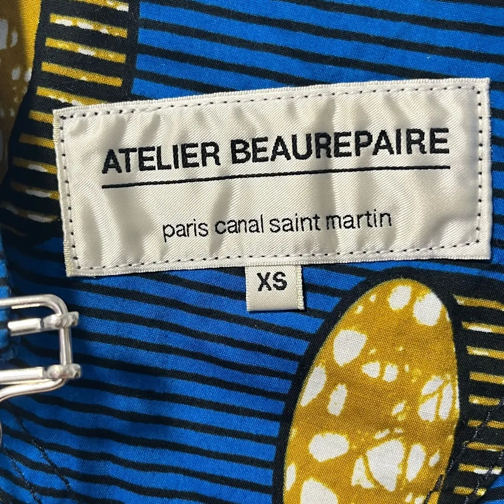 Atelier Beaurepaire A.B.P.C.S.M. blue and yellow abstract cotton overalls XS - Image 6