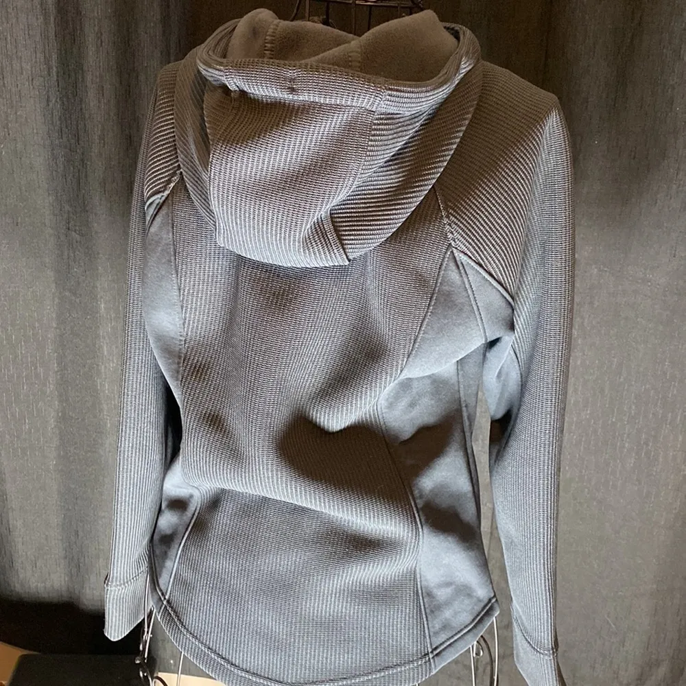 Swisstech Ladies' Navy Blue Waffle Fleece Lined Hooded Zipper Jacket​​​ Size XS - Image 5