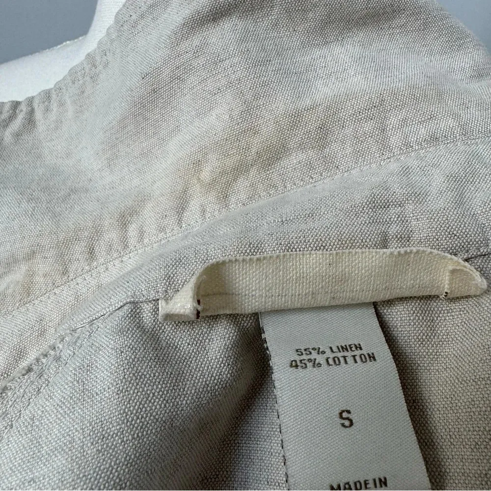 Londonjean Chino Short Sleeve Button Up Top Jacket Linen Cotton‎ Khaki Belted Sm Tan - Image 7