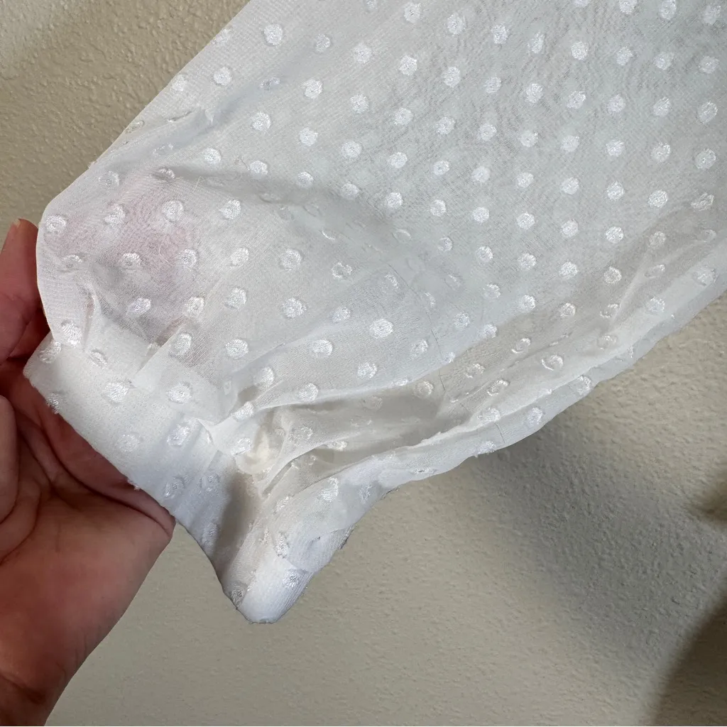 Lioness White Swiss Dot Tiered Mini Dress Womens S Boho Fairy Cottage Core Bride - Image 8