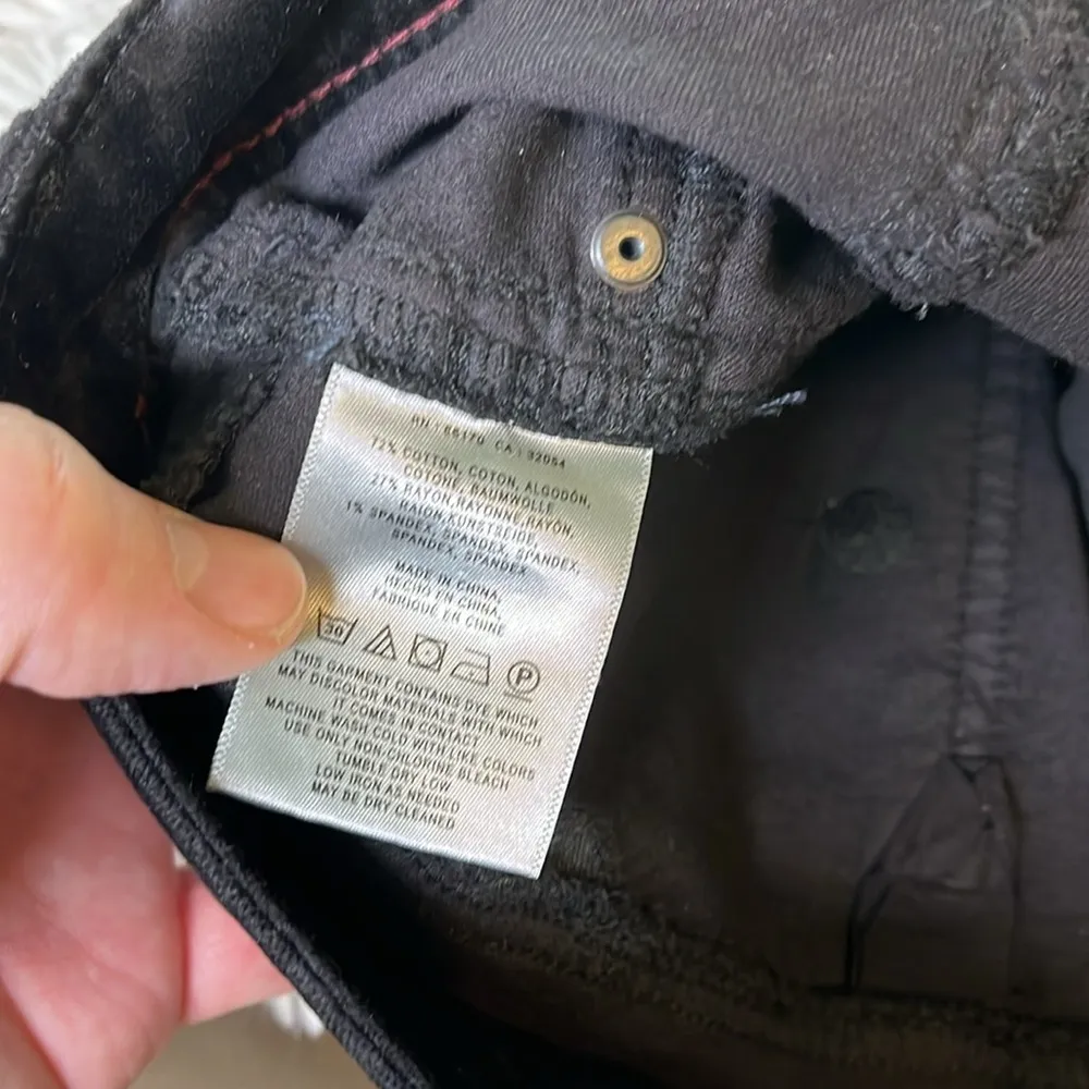 Pilcro  Mid-Rise velvet Embroidered Skinny Ankle Jeans 31 - Image 6