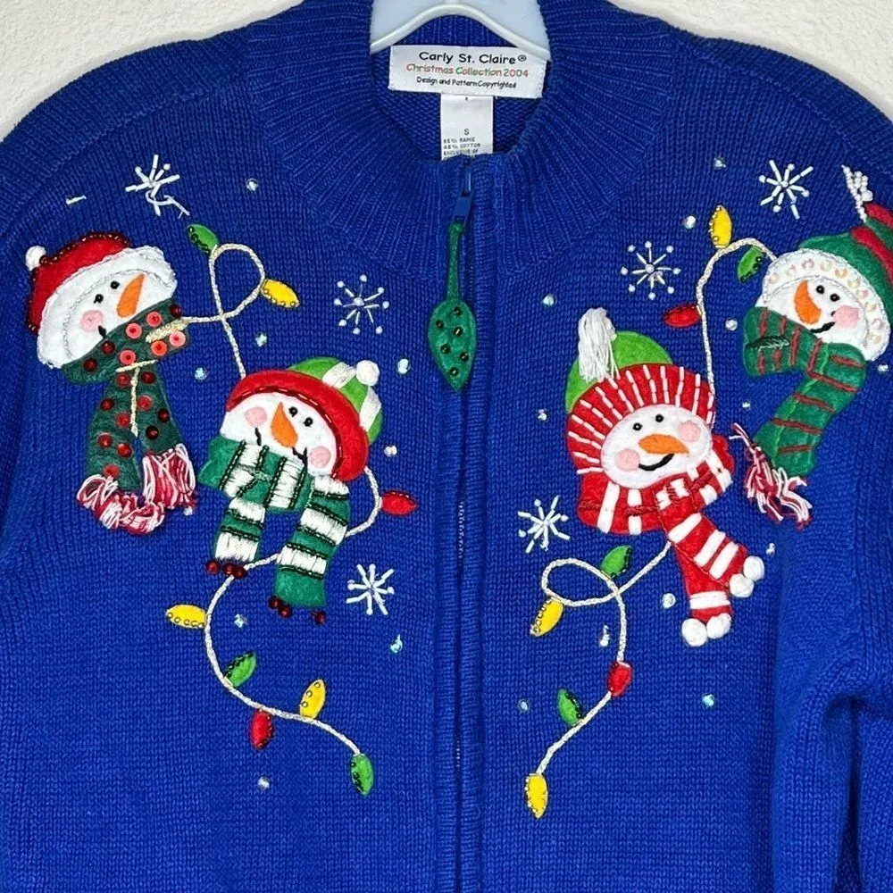 Vintage 2004 Carly St. Claire Christmas Cardigan Sweater - Image 5