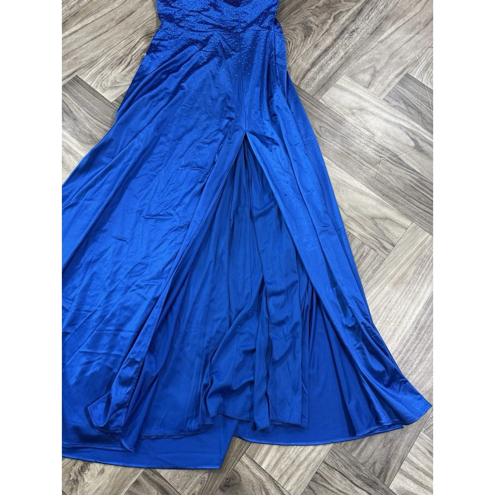 Windsor A-line dresses with long crisscross back , Color Royal Blue Size L - Image 9