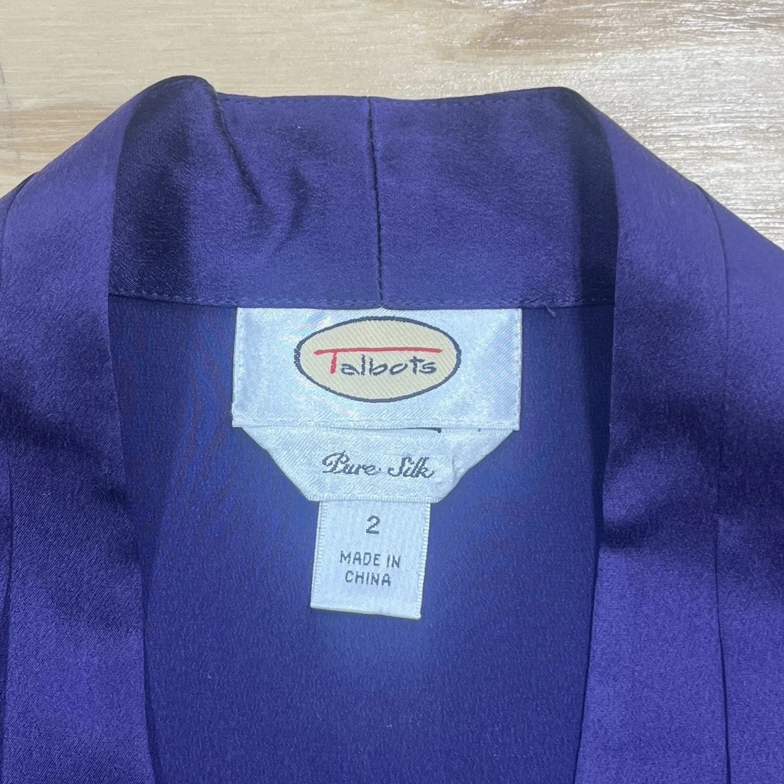 Vintage Talbots 100% Silk Tank Blouse Top Size 2 100% Silk Classic Purple Career - Image 3