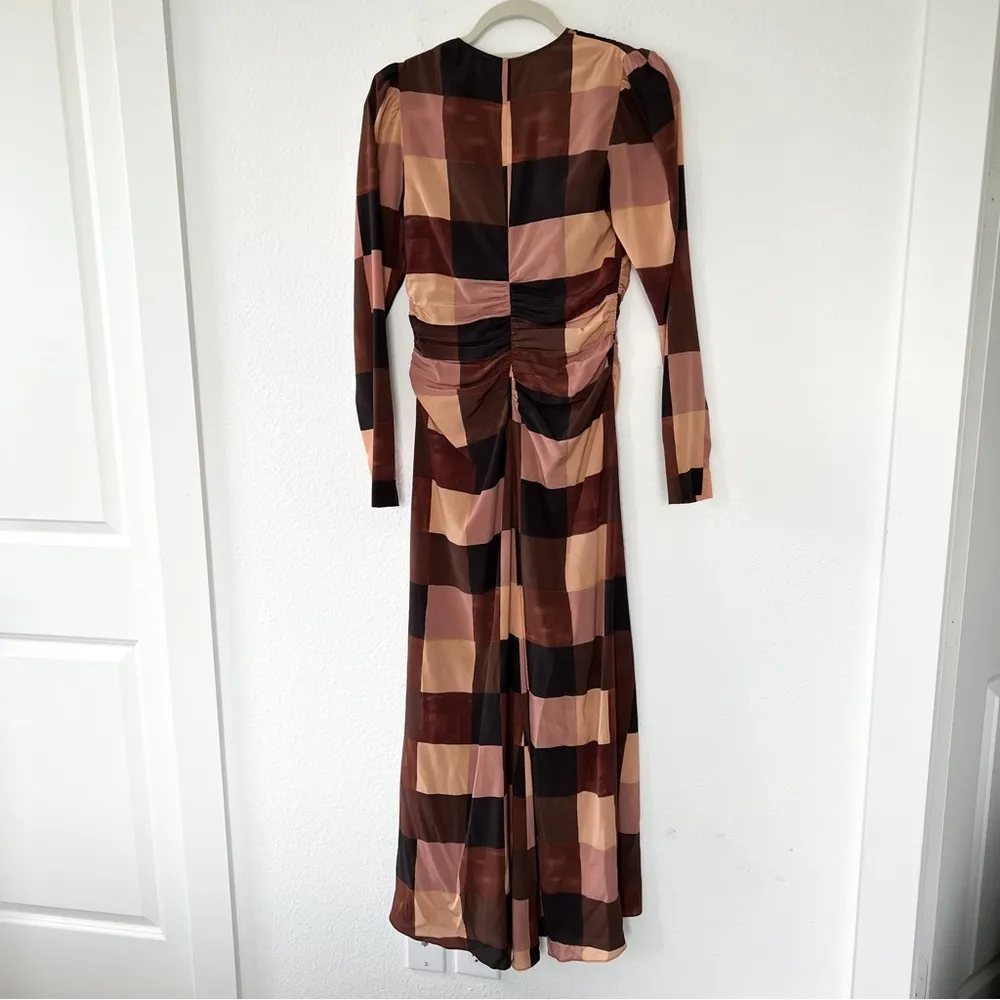 A.L.C. Ganache Multi Patchwork Long Sleeve Sample Maxi Dress - Image 8