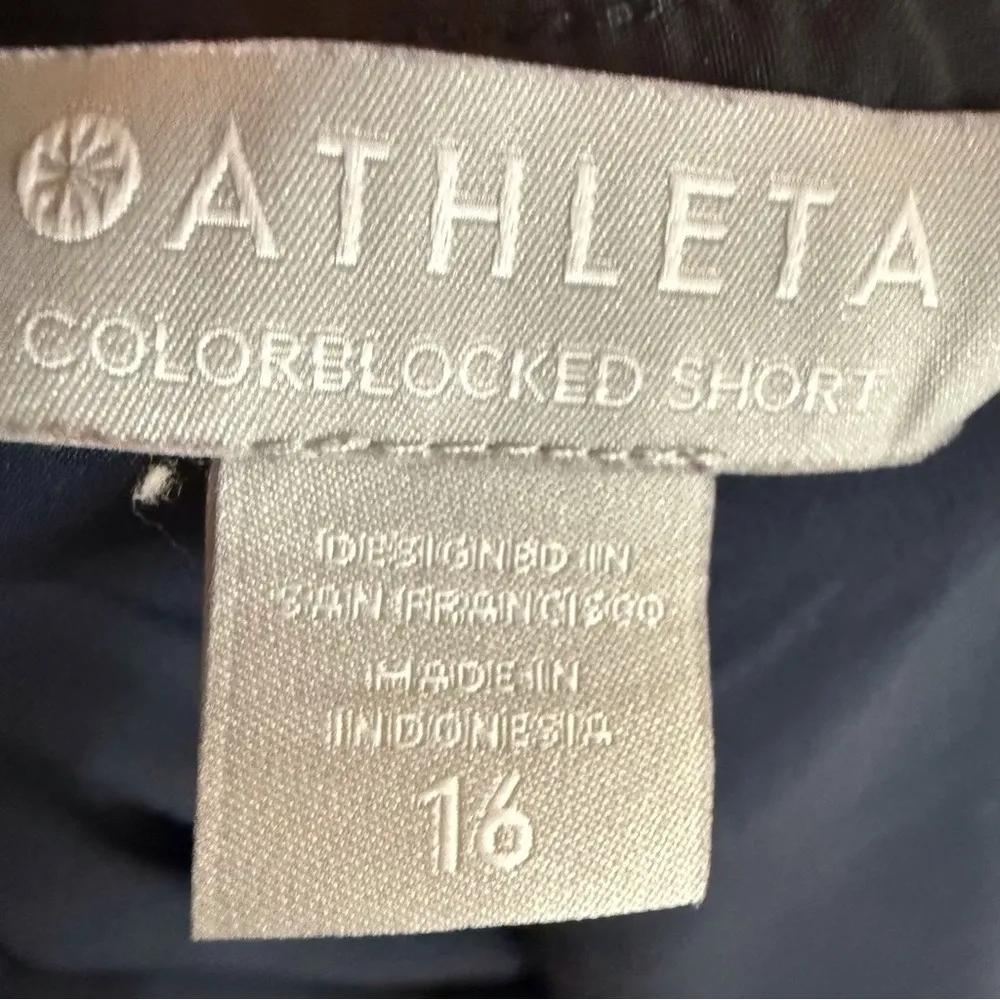 Athleta Colorblocked Womens Shorts Size 16 Blue‎ Black Activewear Outdoor Lined - Image 7
