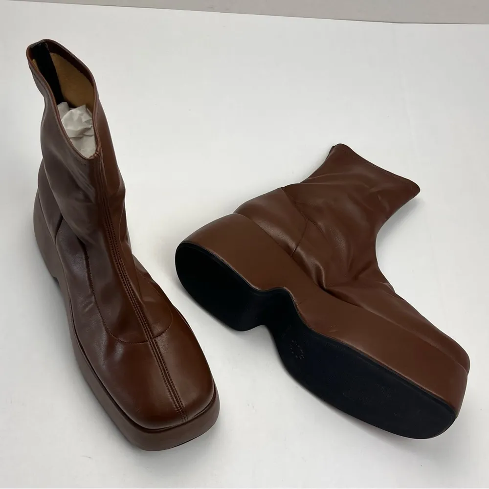 Simon Miller Hustler Vegan Leather Ankle Boot Women SZ 40 10 Brown Platform NWOT - Image 15