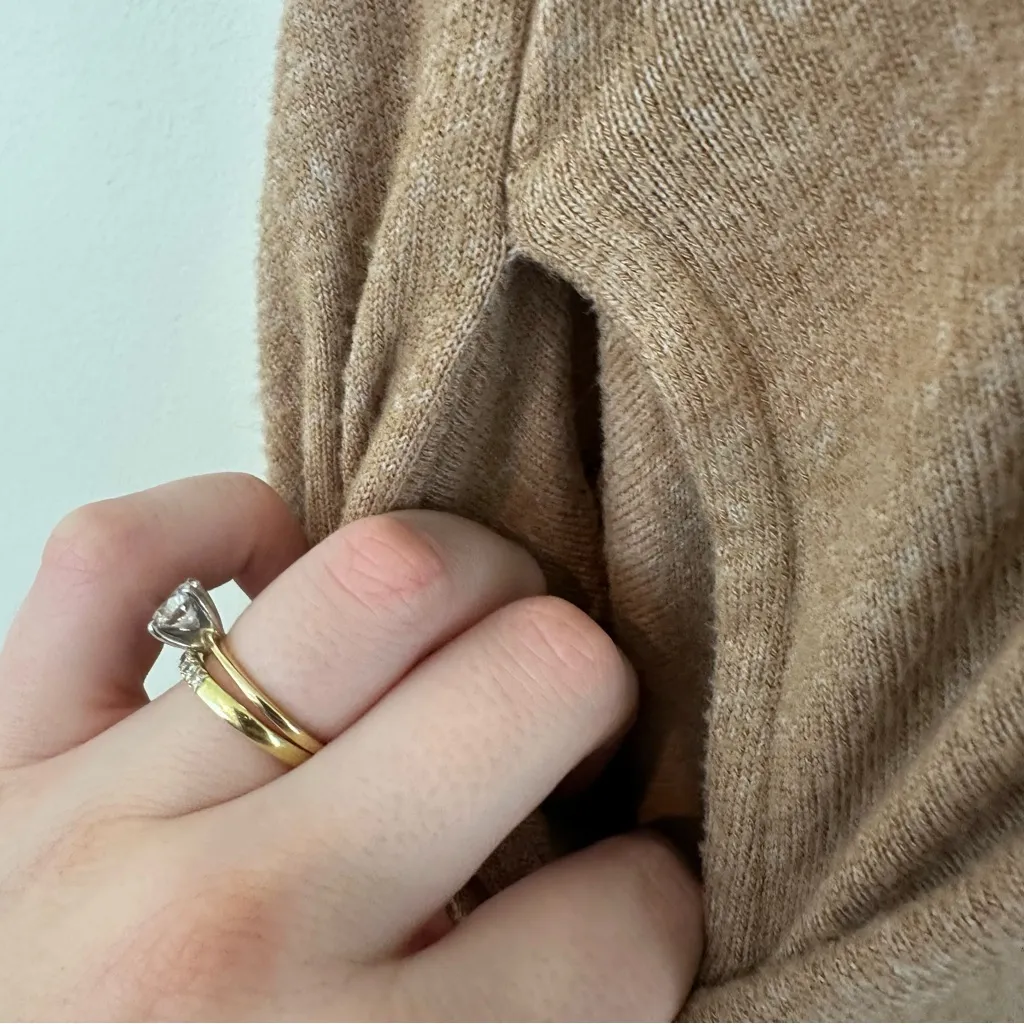 Bodhi Swag Reversible Cocoon Tan Knit Sweater Cardigan One Size Size undefined - Image 4