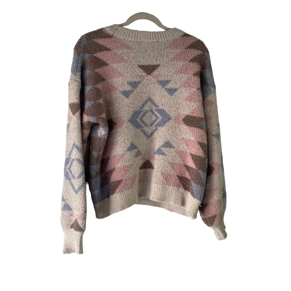 Loveriche Women's Size Small Fuzzy Teddy Pink Cream‎ Cozy Sweater - Image 4