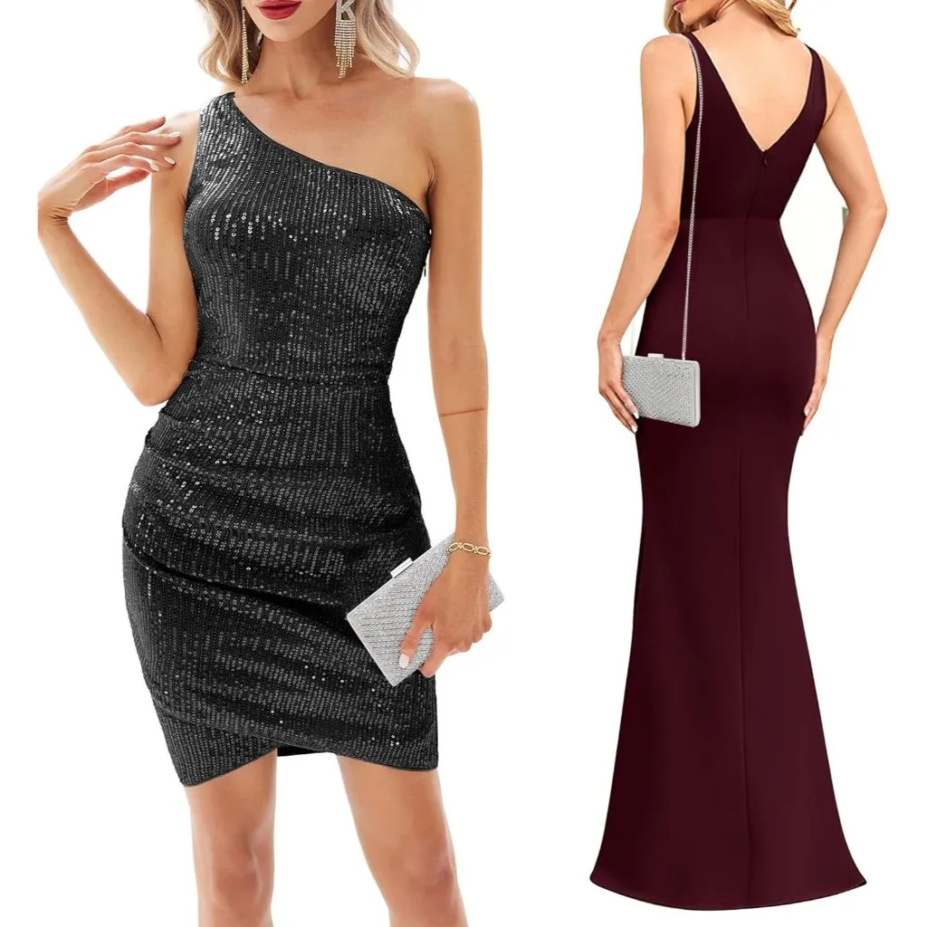 ⚡ Women's Sparkly Rhinestone Glitter Metal Clasp Chain Evening Silver Clutch Bag - Image 7