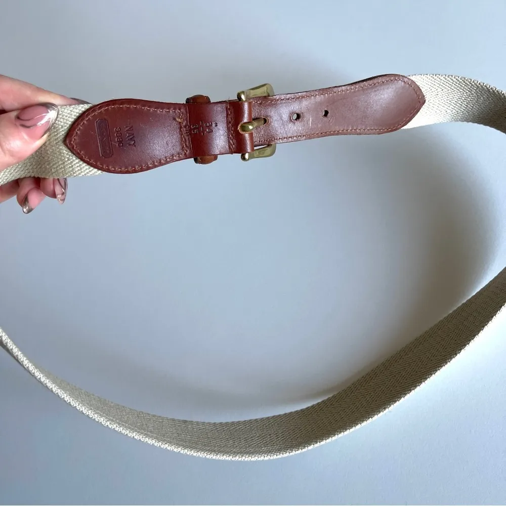 Vintage  34" #3880 Canvas Leather Belt - Image 2