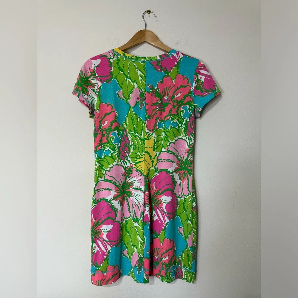 Lilly Pulitzer Britton Big Flirt Print Henley T-Shirt Dress Womens Size M - Image 4