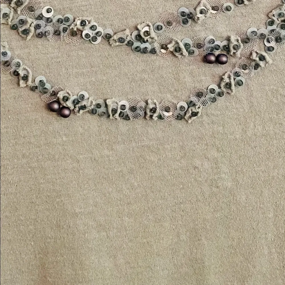 Women’s Merona Seafoam Green Beaded Top Medium - Image 4