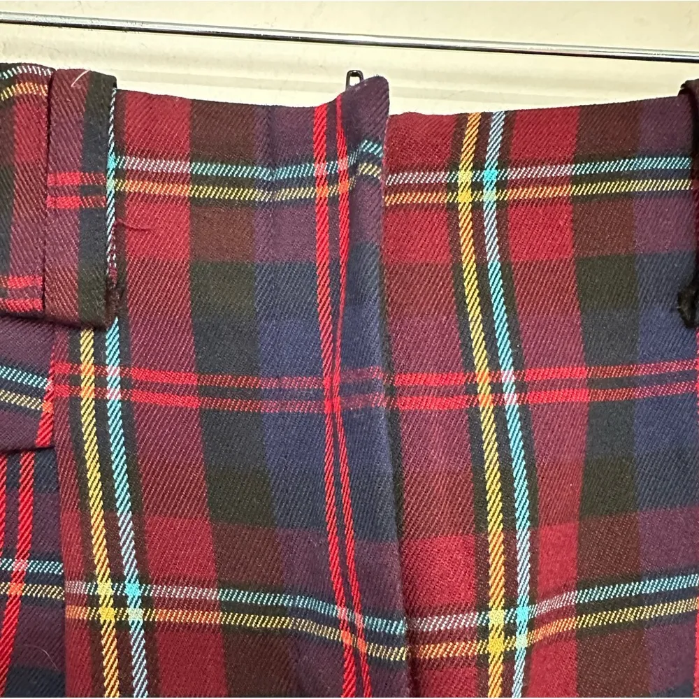 TOPSHOP plaid high waisted trousers preppy retro academia schoolgirl size 2 - Image 2