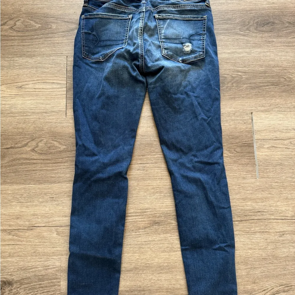 American Eagle Outfitters Ripped Distressed Blue Denim Jeans Jeggings - Image 2