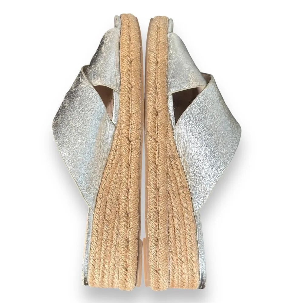 Jack‎ Rogers Slotted Sloane Metallic Gold Sandals Womens 10 Espadrille Slides - Image 9