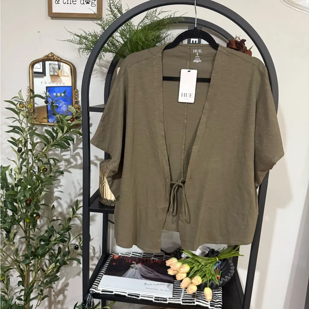 Hue  Women's  Open-Front Blouse size small - Image 2