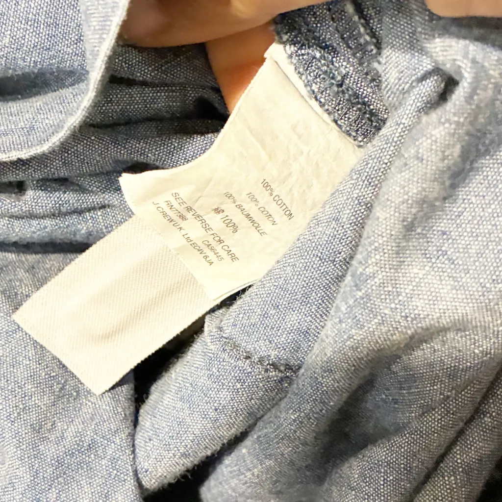 J. Crew‎ Chambray Blue Ruffle Pencil Denim Midi Skirt Size 12 NEW - Image 5