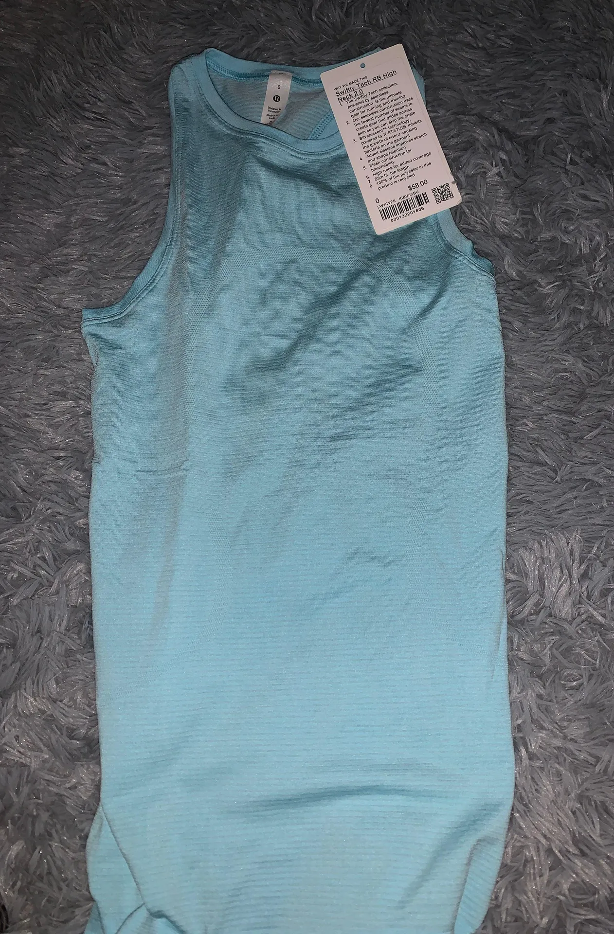 Lululemon Rare Icing blue Swiftly Tech High Neck Tank - Image 3