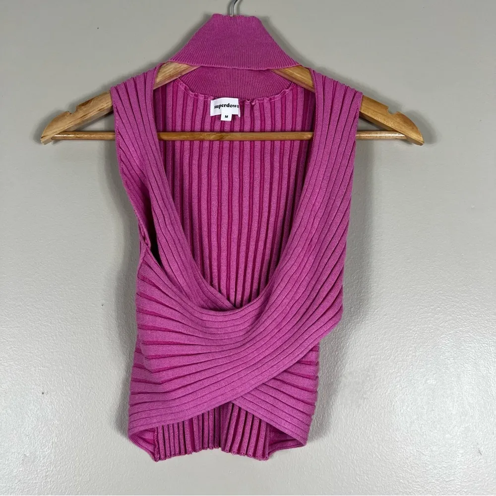 Superdown Alora Wrap Top in Pink - Image 4