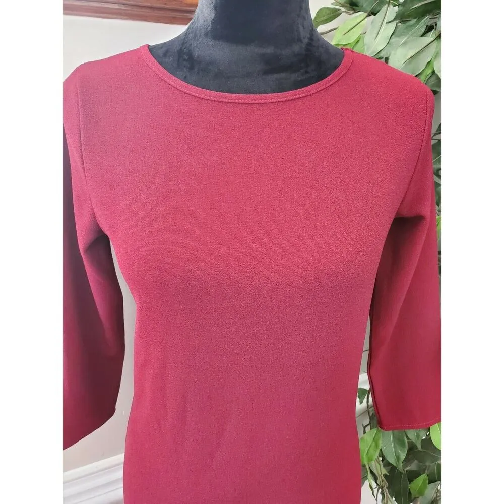 Boohoo Women Burgundy Polyester Round Neck Long Sleeve Long Maxi Dress Size 8 - Image 5