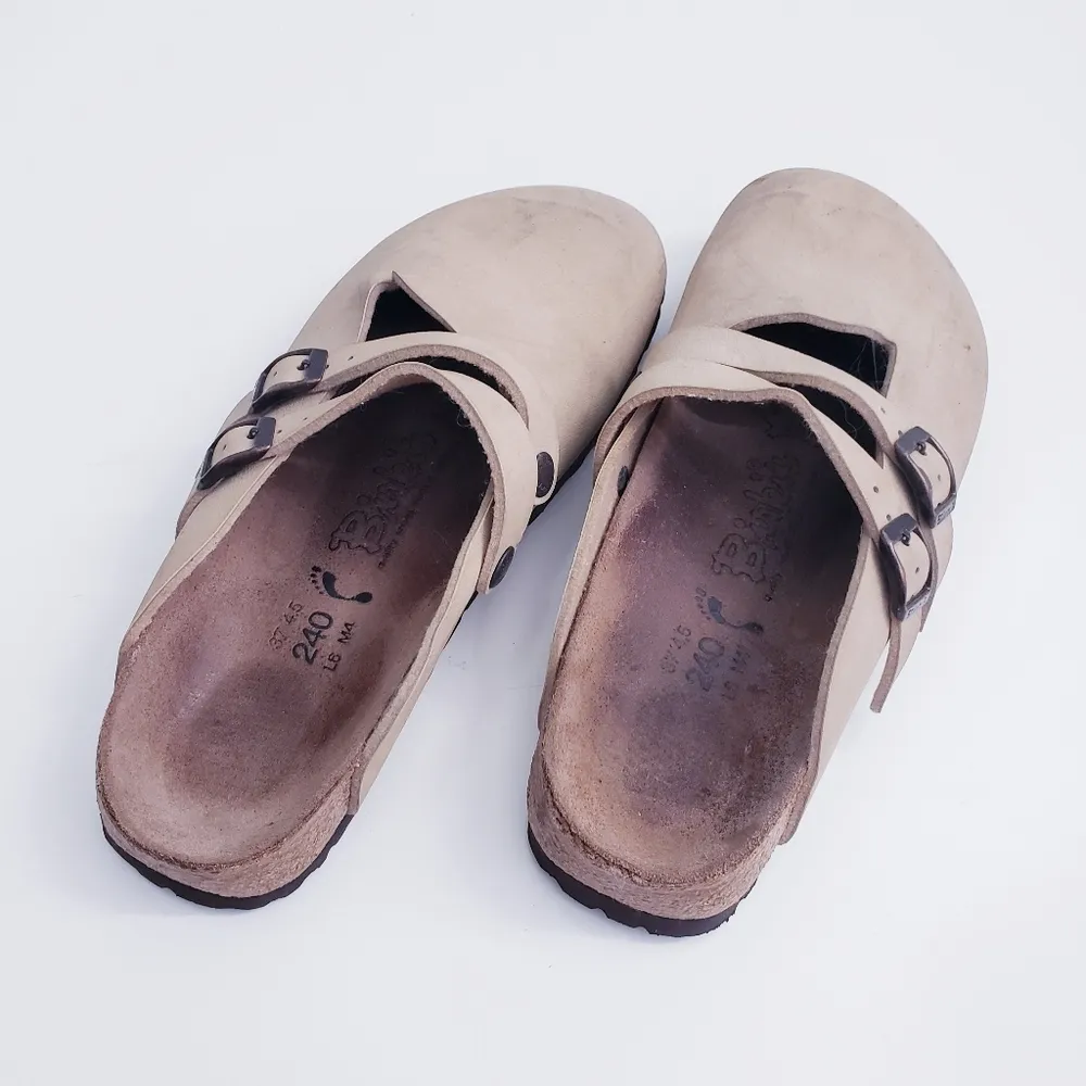 Birkenstocks Cream Slide On Mule - Image 3