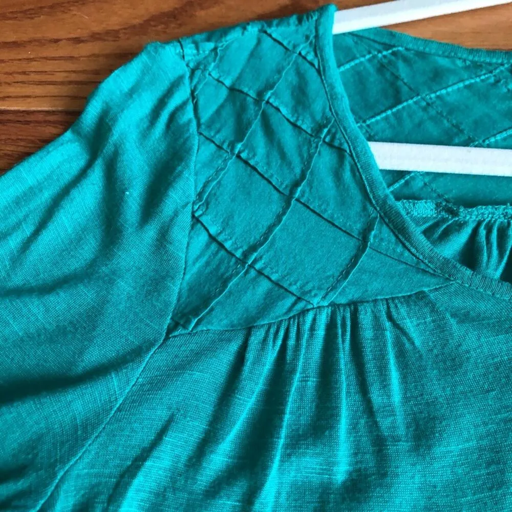 LUCKY BRAND Long Sleeve Green Rayon Shirt Women's Size Small - Image 4