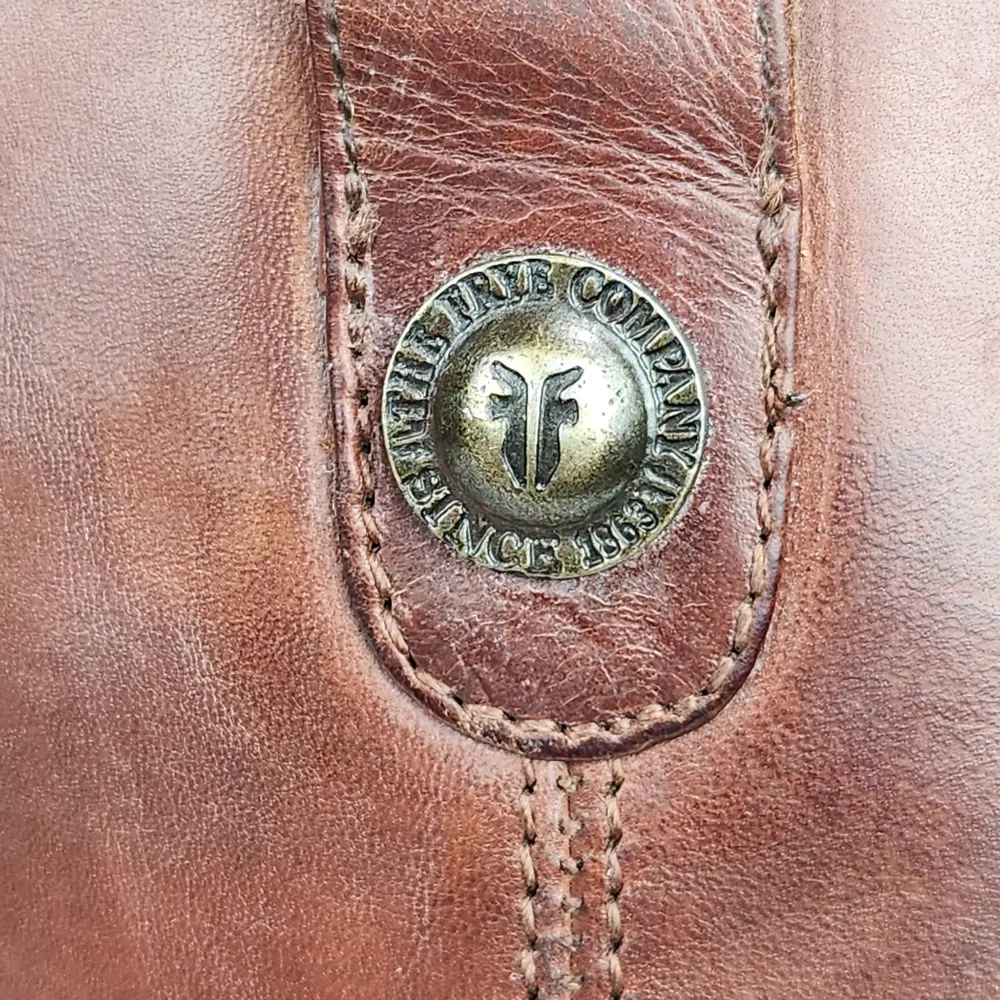 Frye Melissa Button Cognac Brown Leather Riding Boots Size 7 - Image 10