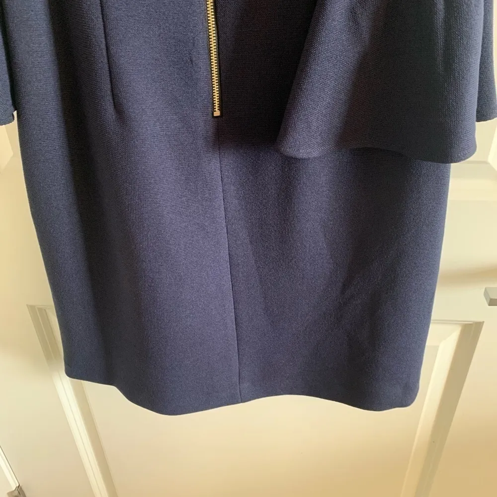 ELIZA J Lace Applique Crepe Cold Shoulder Cocktail Dress Black 6 - Image 6