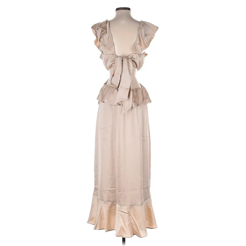 Show Me Your Mumu Zoey Midi Dress in Champagne Luxe Satin L - Image 7