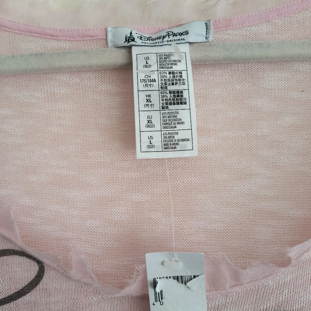 Disney Parks Womens Pink Minnie Mouse Relaxed Fit Lightweight Sweater Top XL - Image 3