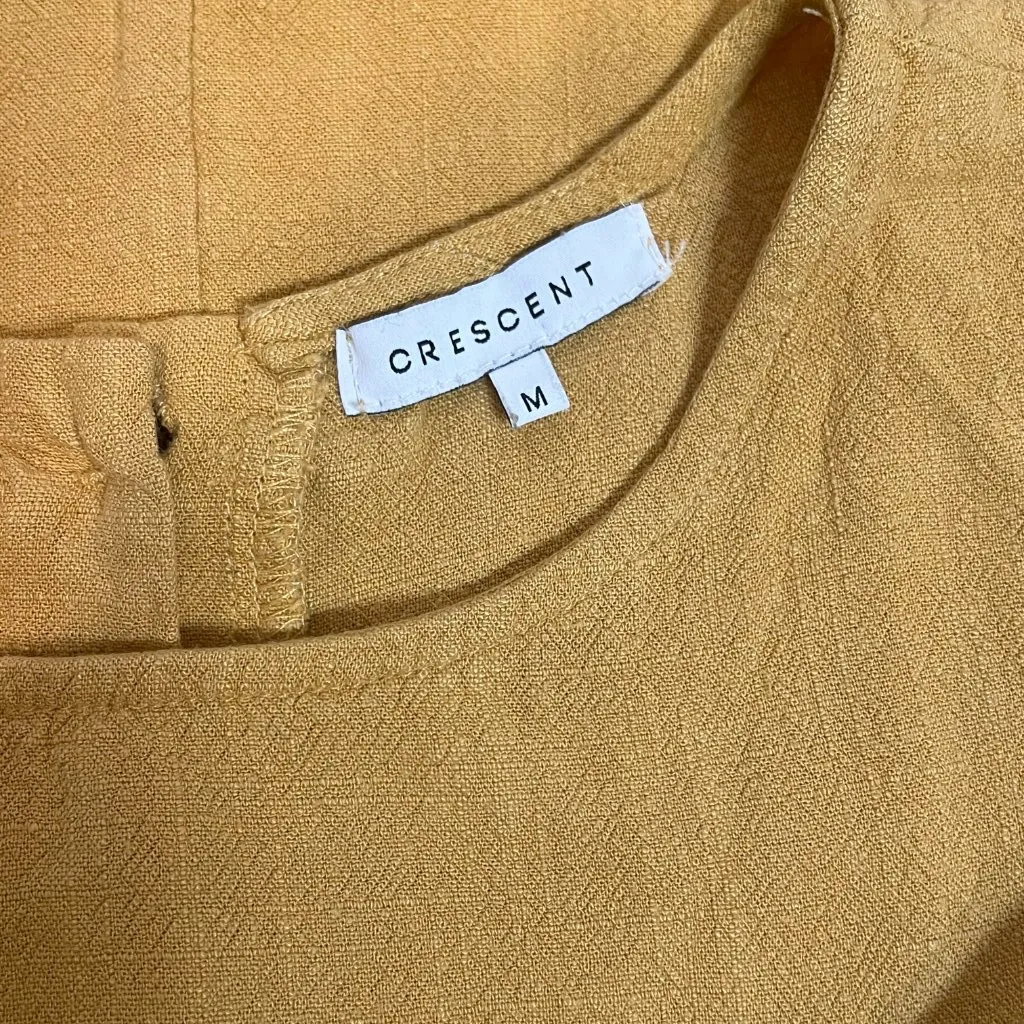 Crescent Mustard Yellow Linen Blend Sleeveless Dress - Image 7