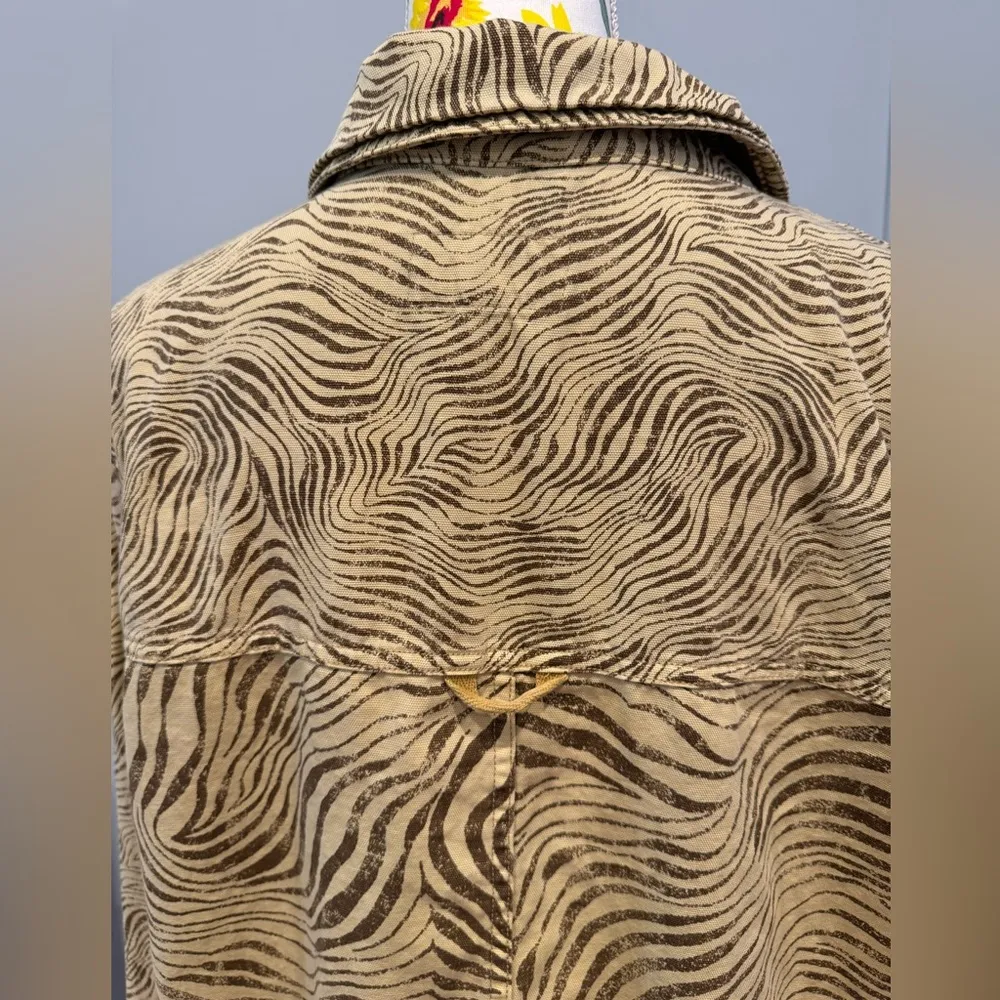 Pilcro Oversized Shacket Button Up Zebra Animal Print Size L - Image 7