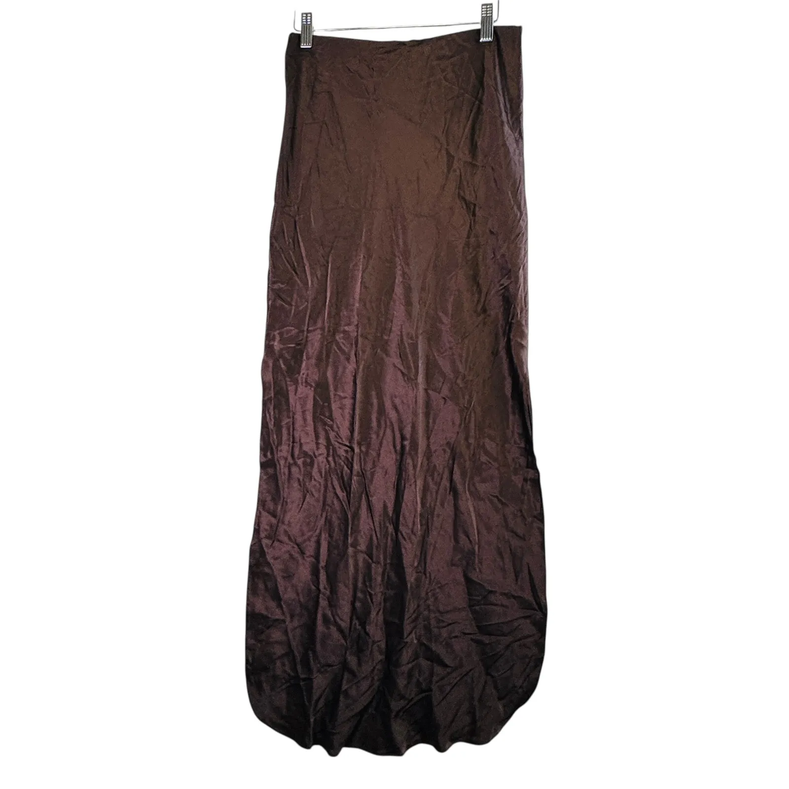 Banana Republic Dreamer Silk Maxi Skirt XS Chocolate Brown Bias Elegant Slip - Image 2