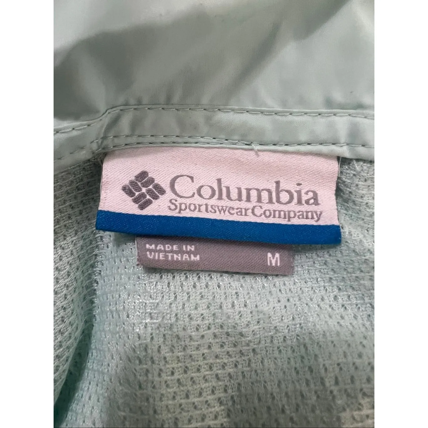 Columbia Women Hooded Rain Jacket Size M Light Blue Outdoor Jacket Zipper Front - Image 12
