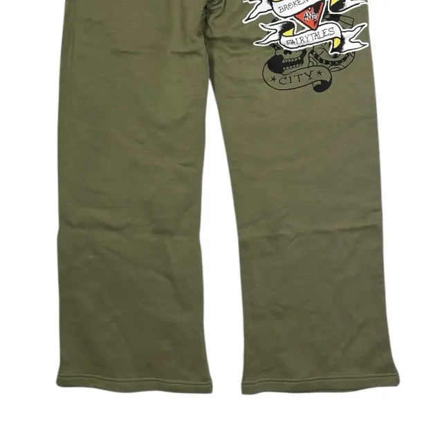 NEW ED HARDY Broken Hearts Wide Leg Flared Leg Sweat Pants Size XL - Image 6