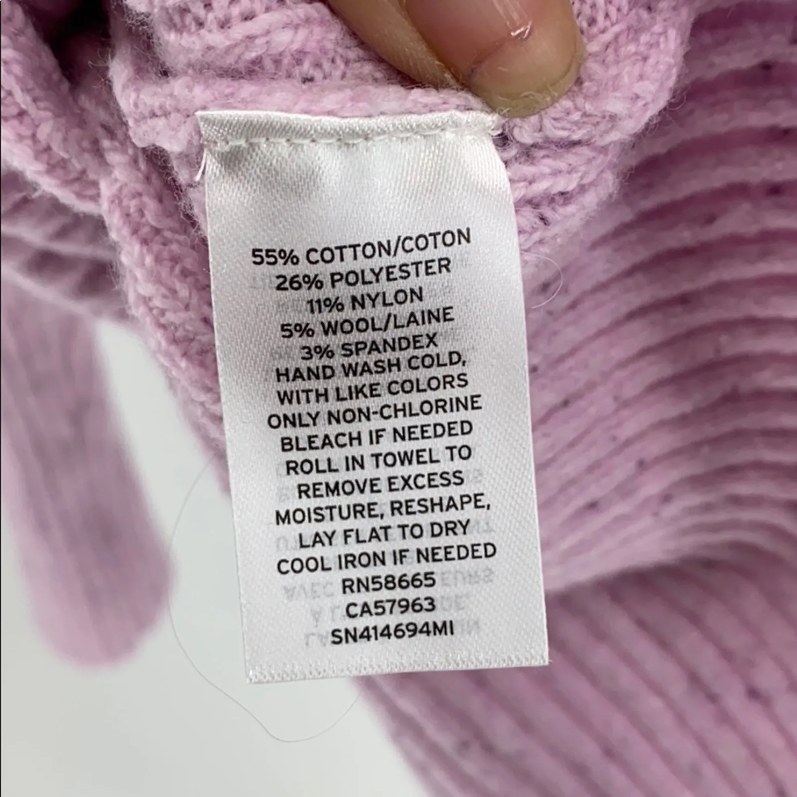 Something Navy pink flecked oversized sweater wool blend soft size M - Image 5