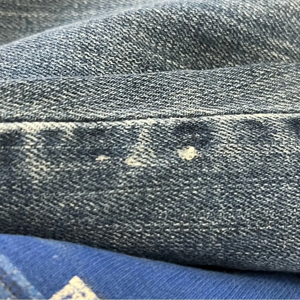 Rare Y2K Levi’s 515 Calico Babe Jeans Bootcut Patchwork Artsy Paint 8 Long - Image 11