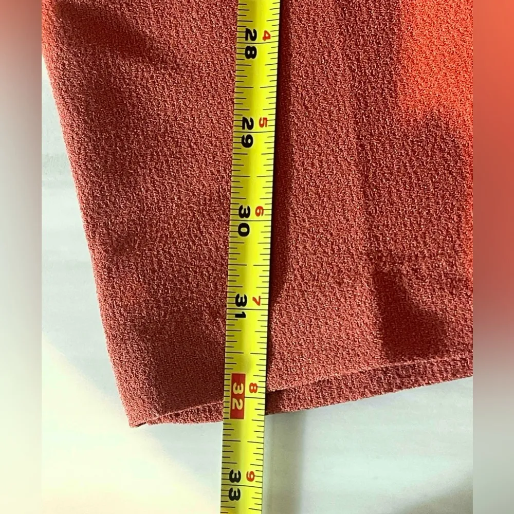 Free Press Rust Tie Waist Tapered Pants Size L Textured Crepe - Image 6