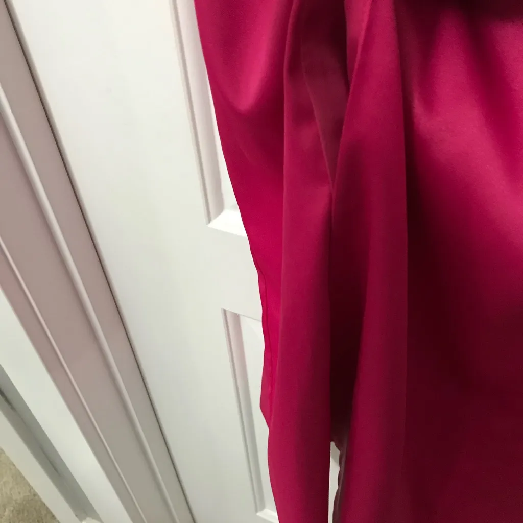 Dress Barn Hot Pink Sleeveless Belted Dress 21” Pit to Pit  Size 16 NWOT - Image 4